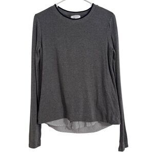 BAILEY 44 Womens Sz MEDIUM Manchester Gray Crew Neck Sweater Shirttail Hem Layer